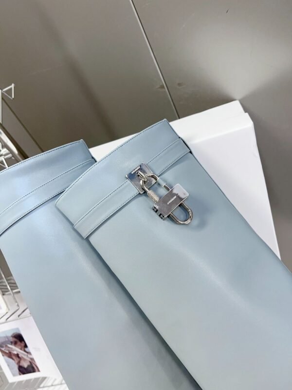 Givenchy Shark Lock Long Boots Grey Blue