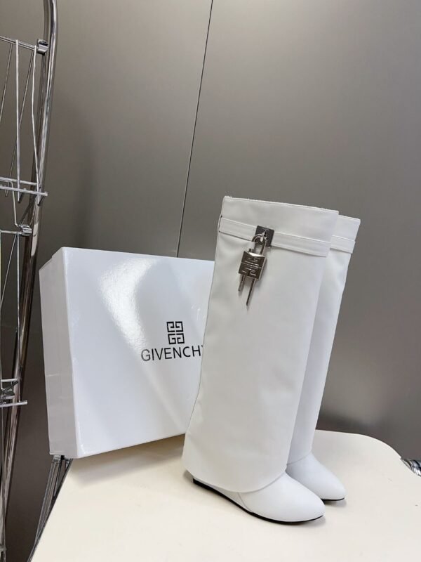 Givenchy Shark Lock Long Boots White