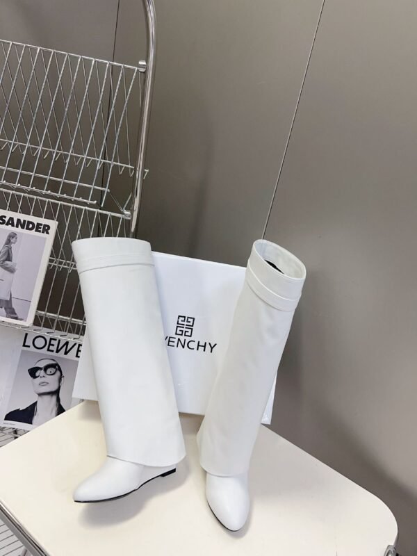 Givenchy Shark Lock Long Boots White