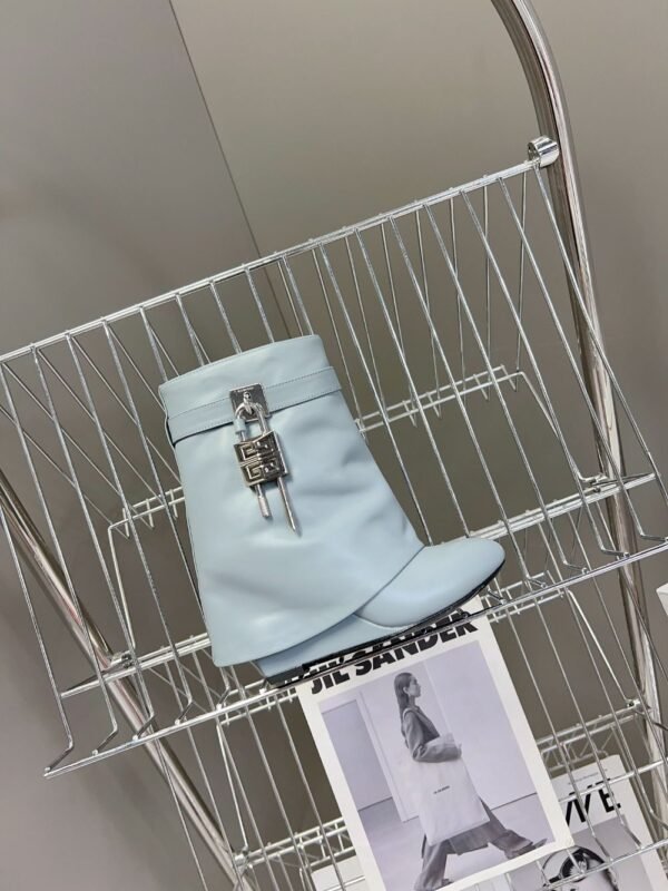 Givenchy Shark Lock Ankle Boots Grey Blue