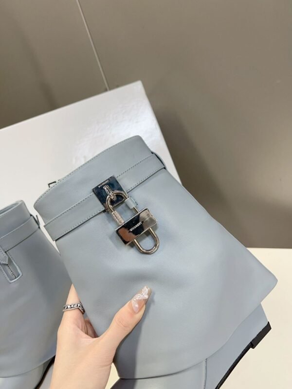 Givenchy Shark Lock Ankle Boots Grey Blue