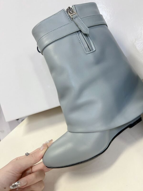 Givenchy Shark Lock Ankle Boots Grey Blue