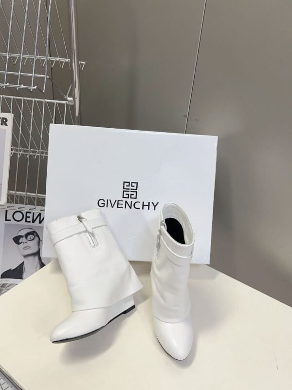 Givenchy Shark Lock Ankle Boots White