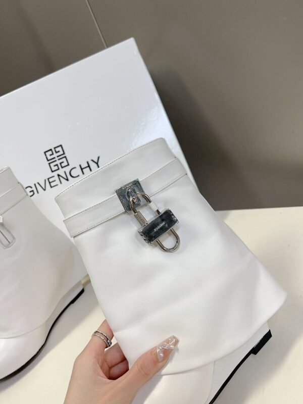 Givenchy Shark Lock Ankle Boots White