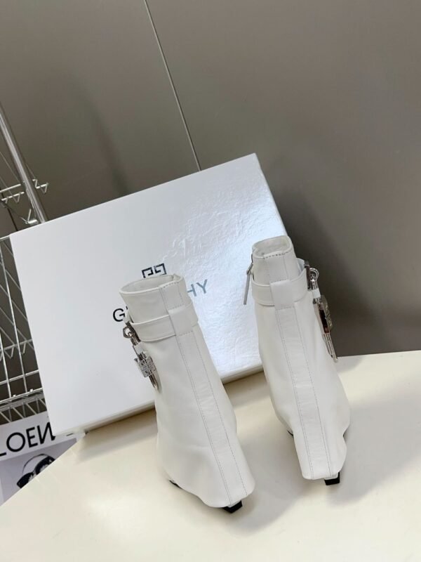 Givenchy Shark Lock Ankle Boots White