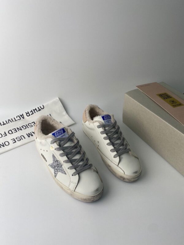 Golden Goose Deluxe Brand Super STAR Silver Star Apricot Tail