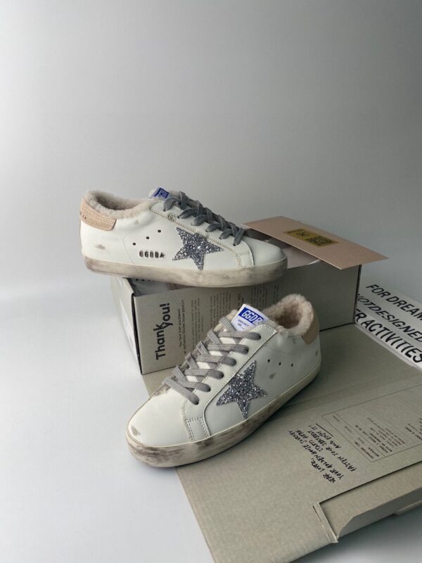 Golden Goose Deluxe Brand Super STAR Silver Star Apricot Tail