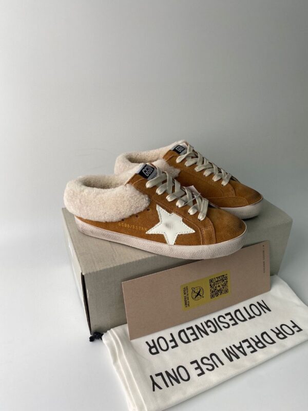 Golden Goose Deluxe Brand Super STAR White Star Yellow Wool Slippers