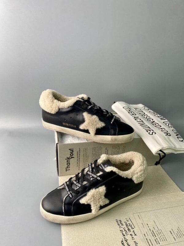 Golden Goose Deluxe Brand Super STAR Black Leather Wool
