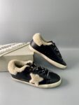 Golden Goose Deluxe Brand Super STAR Black Leather Wool