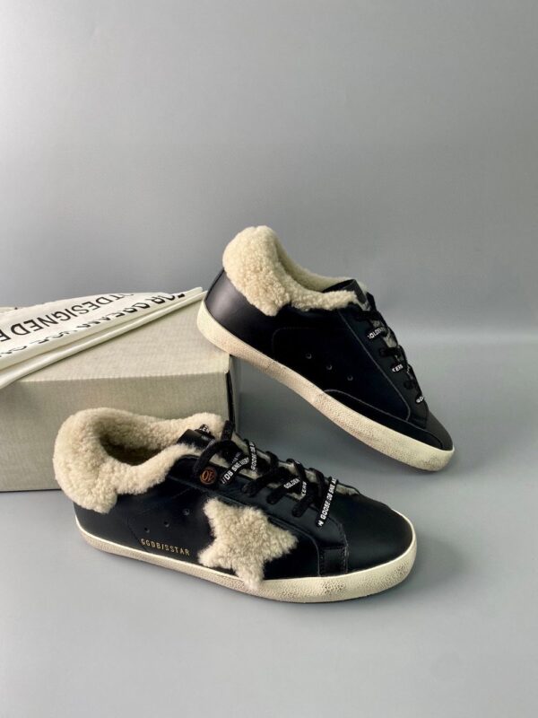 Golden Goose Deluxe Brand Super STAR Black Leather Wool