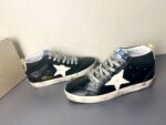 Golden Goose Deluxe Brand  Mid-STAR White Star Black Leather