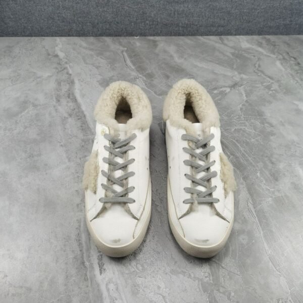 Golden Goose Deluxe Brand Super-Star Wool Star White Leather Wool