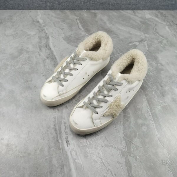 Golden Goose Deluxe Brand Super-Star Wool Star White Leather Wool