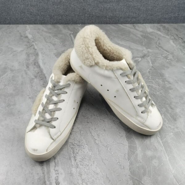 Golden Goose Deluxe Brand Super-Star Wool Star White Leather Wool