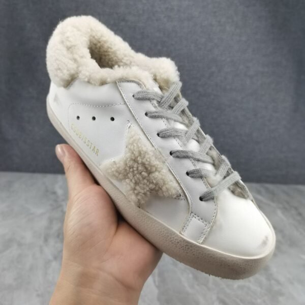 Golden Goose Deluxe Brand Super-Star Wool Star White Leather Wool