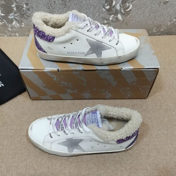 Golden Goose Deluxe Brand Super-Star Gray Star Purple Tail Wool