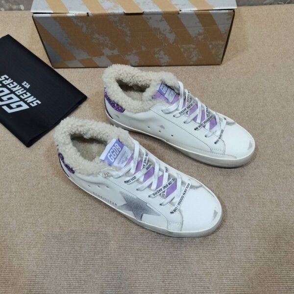 Golden Goose Deluxe Brand Super-Star Gray Star Purple Tail Wool