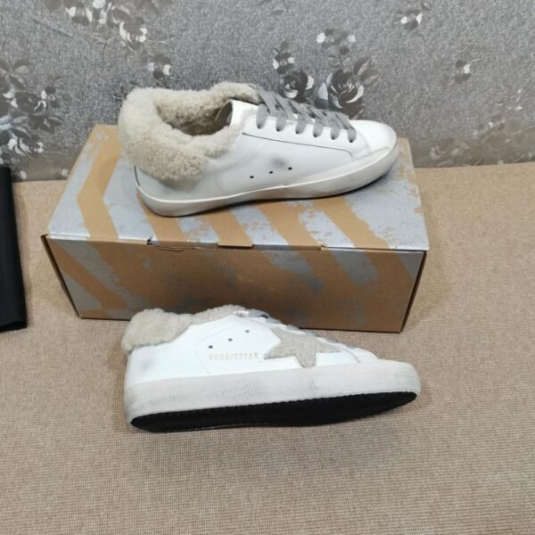 Golden Goose Deluxe Brand Super-Star Wool Star White Leather Wool