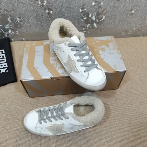 Golden Goose Deluxe Brand Super-Star Wool Star White Leather Wool