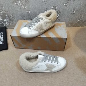Golden Goose Deluxe Brand Super-Star Wool Star White Leather Wool