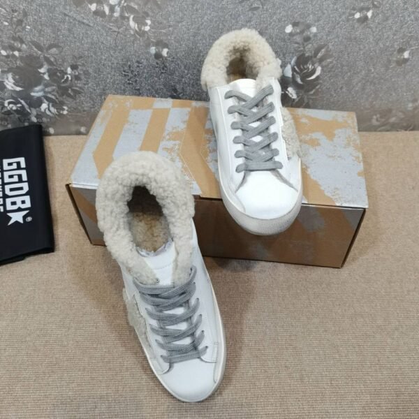 Golden Goose Deluxe Brand Super-Star Wool Star White Leather Wool