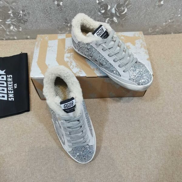 Golden Goose Deluxe Brand Gray Star Silver Flake Wool