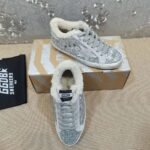 Golden Goose Deluxe Brand Gray Star Silver Flake Wool