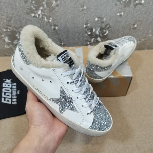 Golden Goose Deluxe Brand Vs-STAR Silver Star Silver Tail Wool Shoes