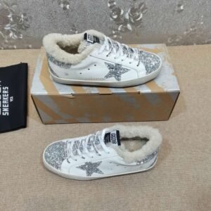 Golden Goose Deluxe Brand Vs-STAR Silver Star Silver Tail Wool Shoes