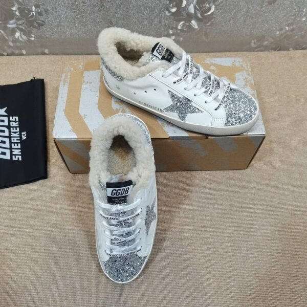 Golden Goose Deluxe Brand Vs-STAR Silver Star Silver Tail Wool Shoes