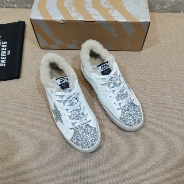 Golden Goose Deluxe Brand Vs-STAR Silver Star Silver Tail Wool Shoes