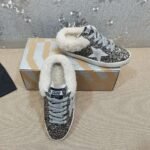 Golden Goose Deluxe Brand Vs-STAR Gray Star Bronze Gold Wool Slippers