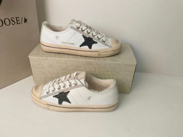 Golden Goose Deluxe Brand Vs-STAR Black Star White Leather Wool