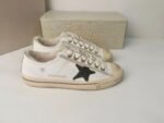Golden Goose Deluxe Brand Vs-STAR Black Star White Leather Wool