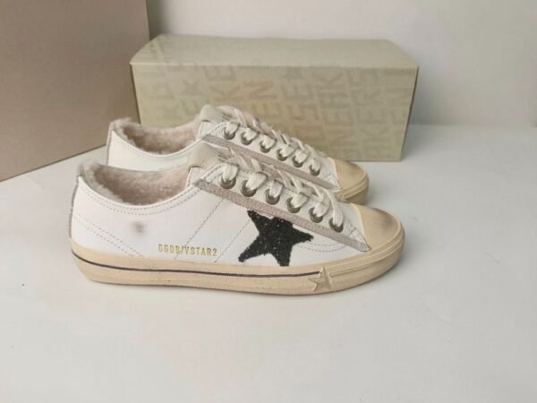 Golden Goose Deluxe Brand Vs-STAR Black Star White Leather Wool