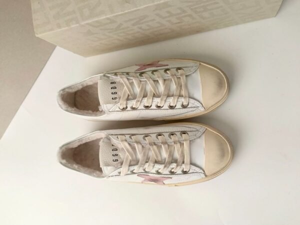 Golden Goose Deluxe Brand Vs-STAR Pink Star White Leather Wool