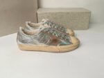 Golden Goose Deluxe Brand Vs-STAR Silver Leather Brown Star Wool