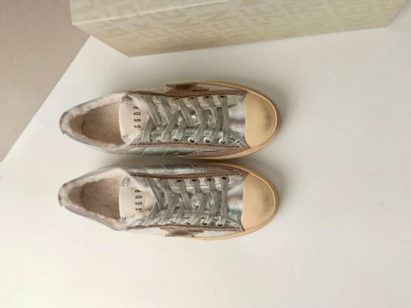 Golden Goose Deluxe Brand Vs-STAR Silver Leather Brown Star Wool
