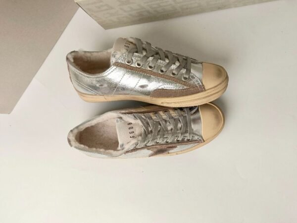Golden Goose Deluxe Brand Vs-STAR Silver Leather Brown Star Wool