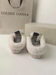 Golden Goose Deluxe Brand Super STAR Gray Star Bronze Wool Lined Slippers