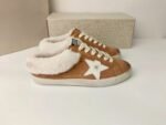 Golden Goose  Deluxe Brand Super STAR White star yellow velvet wool lining slippers