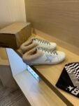 Golden Goose Deluxe Brand Super-Star Silver Star White Leather Wool Slippers