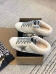 Golden Goose Deluxe Brand Super-Star Silver Star White Leather Wool Slippers