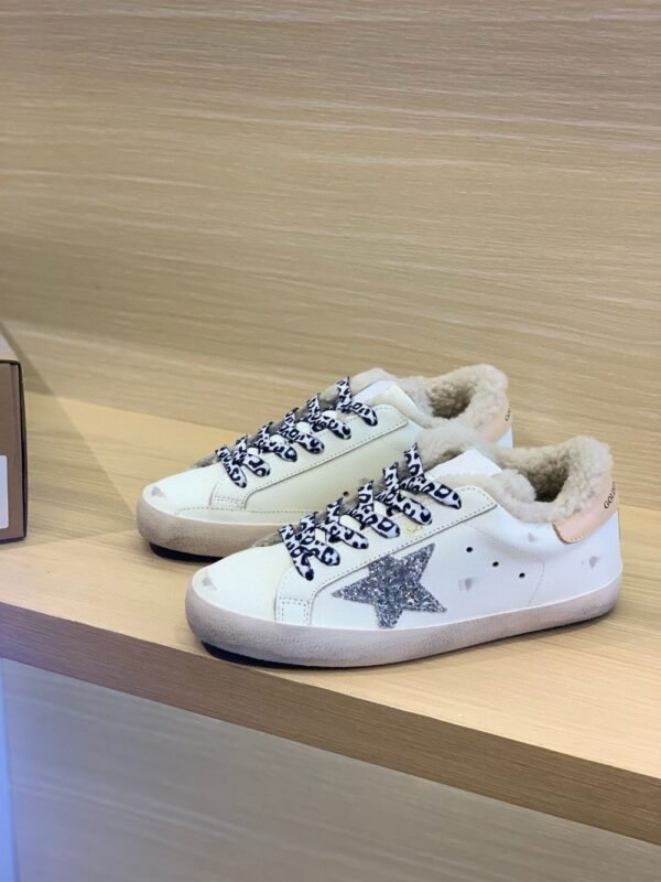 Golden Goose Deluxe Brand Super-Star Silver Star Almond Tail Wool Shoes