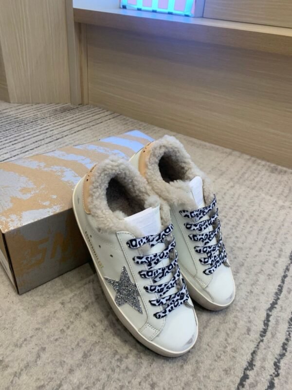 Golden Goose Deluxe Brand Super-Star Silver Star Almond Tail Wool Shoes