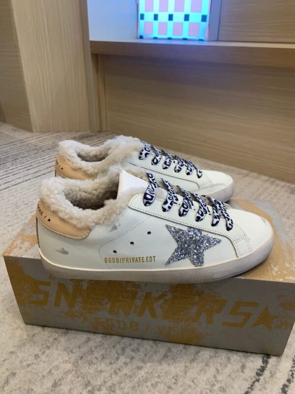 Golden Goose Deluxe Brand Super-Star Silver Star Almond Tail Wool Shoes