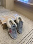 Golden Goose Deluxe Brand Super-Star Pink Star Silver Flake Wool Slippers
