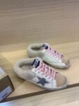 Golden Goose Deluxe Brand Super-Star Silver Star White Leather Wool Slippers