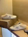 Golden Goose Deluxe Brand Super-Star Silver Star White Leather Wool Slippers